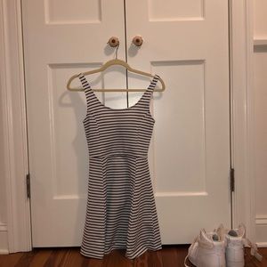 black and white striped mini dress